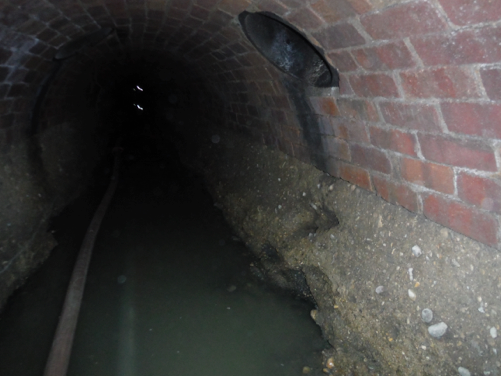 Brick and concrete sewer, prior to repair